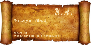 Metzger Abod névjegykártya